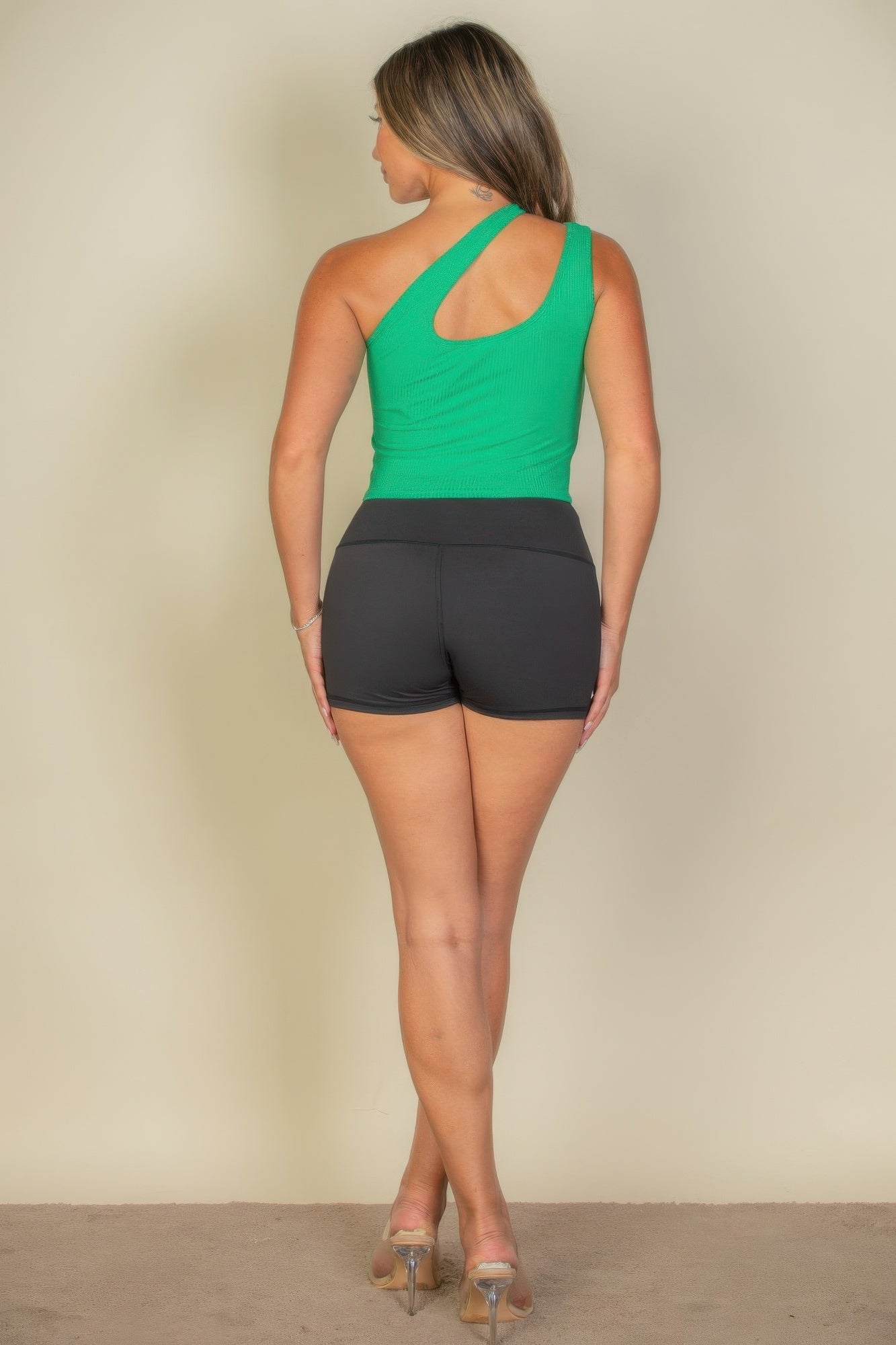 Ribbed One-Shoulder Cross-Strap Top – Tops, minimalist style, quiet luxury aesthetic, modern essential – The Simple Co.
