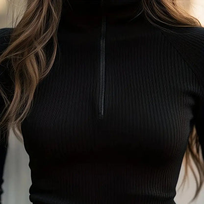 Ribbed Turtleneck Top – Minimal Elegance | The Simple Co – Practical cottage, minimalist style, quiet luxury aesthetic, modern essential – The Simple Co.