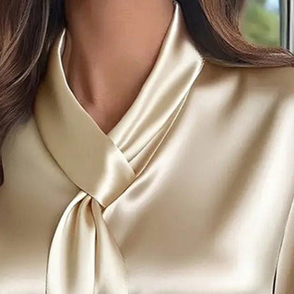 Ribbon Detail Blouse – Minimal Elegance | The Simple Co – Practical cottage, minimalist style, quiet luxury aesthetic, modern essential – The Simple Co.