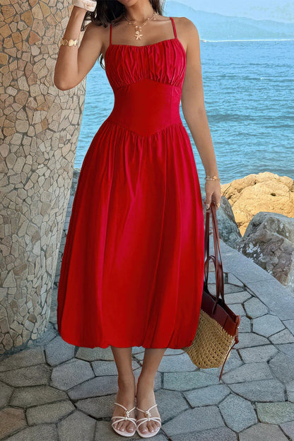 Ruched-Bust A-Line Dress – Dresses, minimalist style, quiet luxury aesthetic, modern essential – The Simple Co.