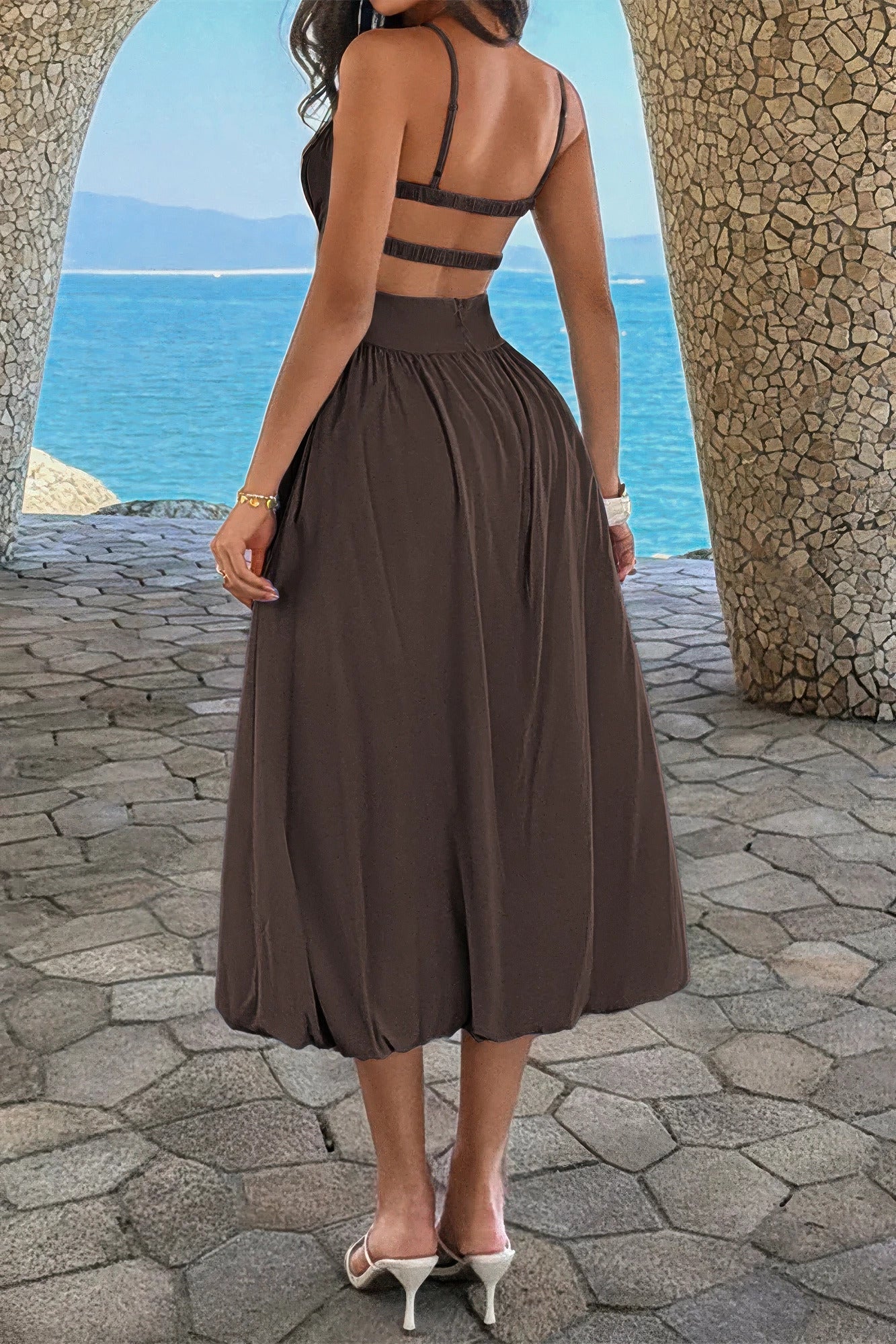 Ruched-Bust A-Line Dress – Dresses, minimalist style, quiet luxury aesthetic, modern essential – The Simple Co.