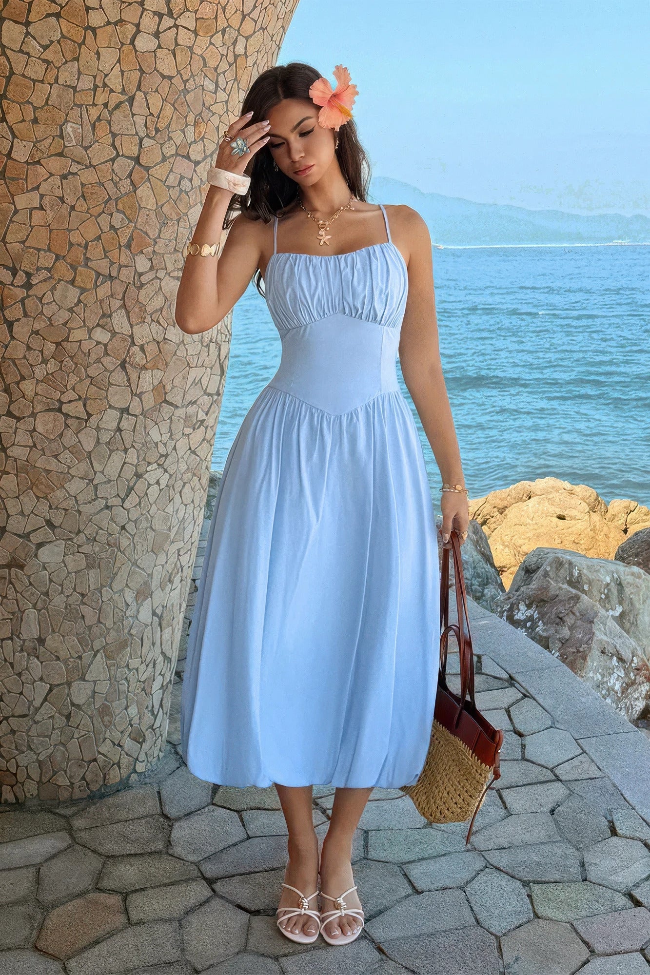Ruched-Bust A-Line Dress – Dresses, minimalist style, quiet luxury aesthetic, modern essential – The Simple Co.