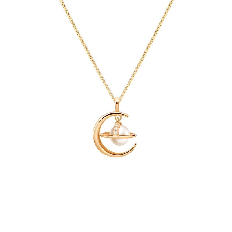Saturn Planet Necklace - Niche Design Clavicle Chain – Minimal Elegance | The Simple Co – Necklaces (Minimalist / Statement / Unis, minimalist style, quiet luxury aesthetic, modern essential – The Simple Co.