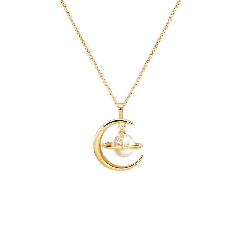 Saturn Planet Necklace - Niche Design Clavicle Chain – Minimal Elegance | The Simple Co – Necklaces (Minimalist / Statement / Unis, minimalist style, quiet luxury aesthetic, modern essential – The Simple Co.
