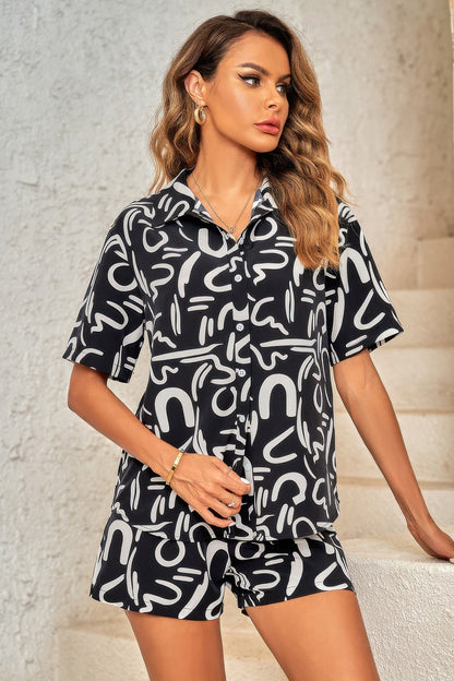 Sequin Lips Shirt & Shorts Set – Sets, minimalist style, quiet luxury aesthetic, modern essential – The Simple Co.