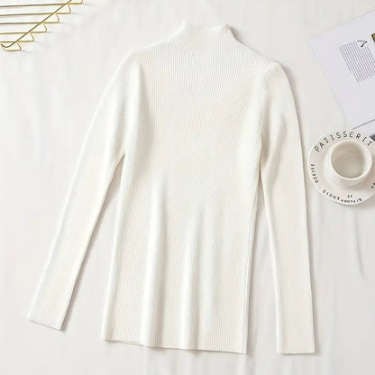 Slim Fit Half - Zip Turtleneck Sweater – Minimal Elegance | The Simple Co – Practical cottage, minimalist style, quiet luxury aesthetic, modern essential – The Simple Co.