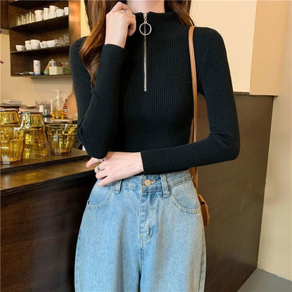 Slim Fit Half - Zip Turtleneck Sweater – Minimal Elegance | The Simple Co – Practical cottage, minimalist style, quiet luxury aesthetic, modern essential – The Simple Co.