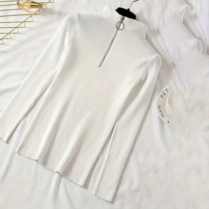 Slim Fit Half - Zip Turtleneck Sweater – Minimal Elegance | The Simple Co – Practical cottage, minimalist style, quiet luxury aesthetic, modern essential – The Simple Co.