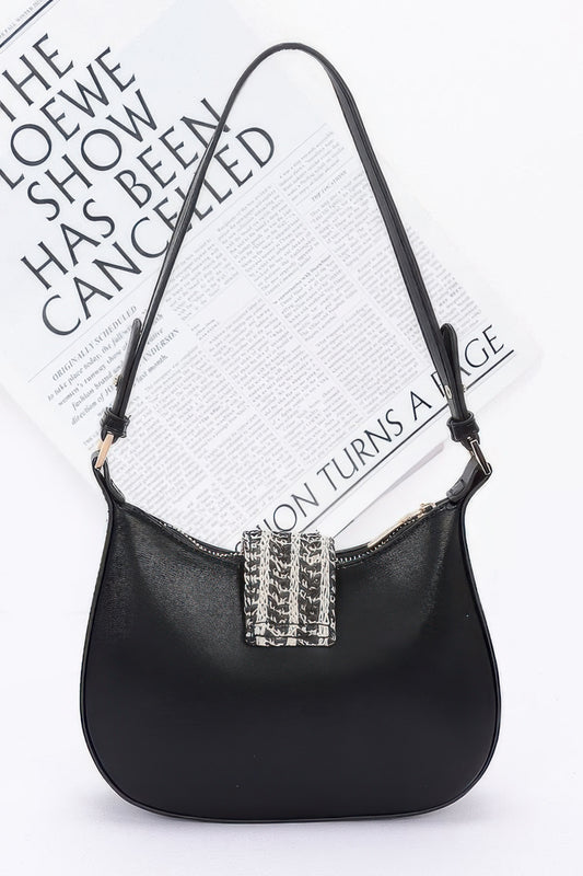 Black soft hobo shoulder handbag by The Simple Co.