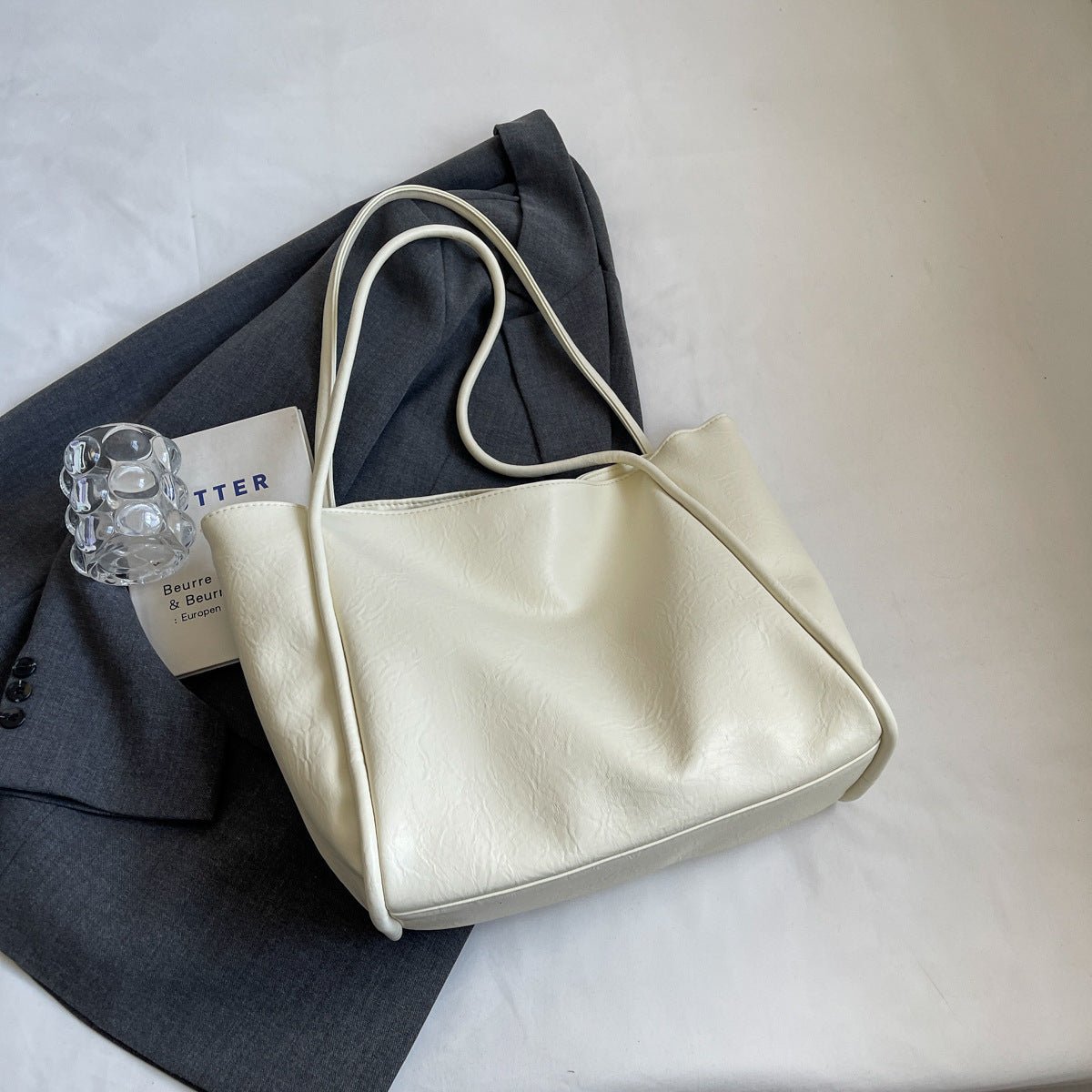 Soft Leather Shoulder Bag Large Capacity – Minimal Elegance | The Simple Co – Practical cottage, minimalist style, quiet luxury aesthetic, modern essential – The Simple Co.