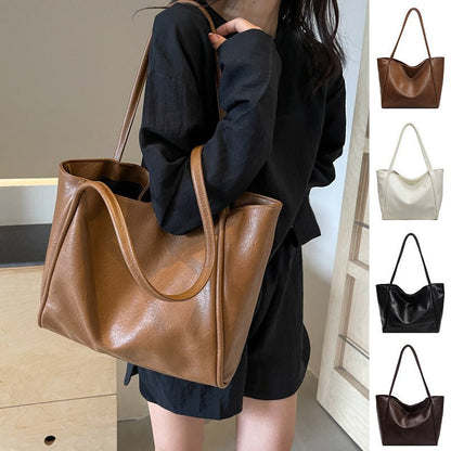 Soft Leather Shoulder Bag Large Capacity – Minimal Elegance | The Simple Co – Practical cottage, minimalist style, quiet luxury aesthetic, modern essential – The Simple Co.