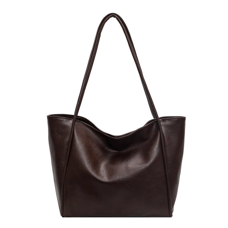 Soft Leather Shoulder Bag Large Capacity – Minimal Elegance | The Simple Co – Practical cottage, minimalist style, quiet luxury aesthetic, modern essential – The Simple Co.