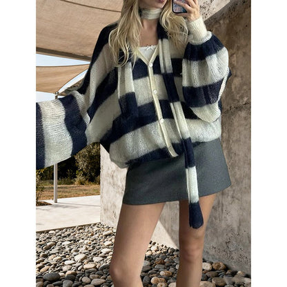 Striped Cardigan Sweater – Minimal Elegance | The Simple Co – Practical cottage, minimalist style, quiet luxury aesthetic, modern essential – The Simple Co.