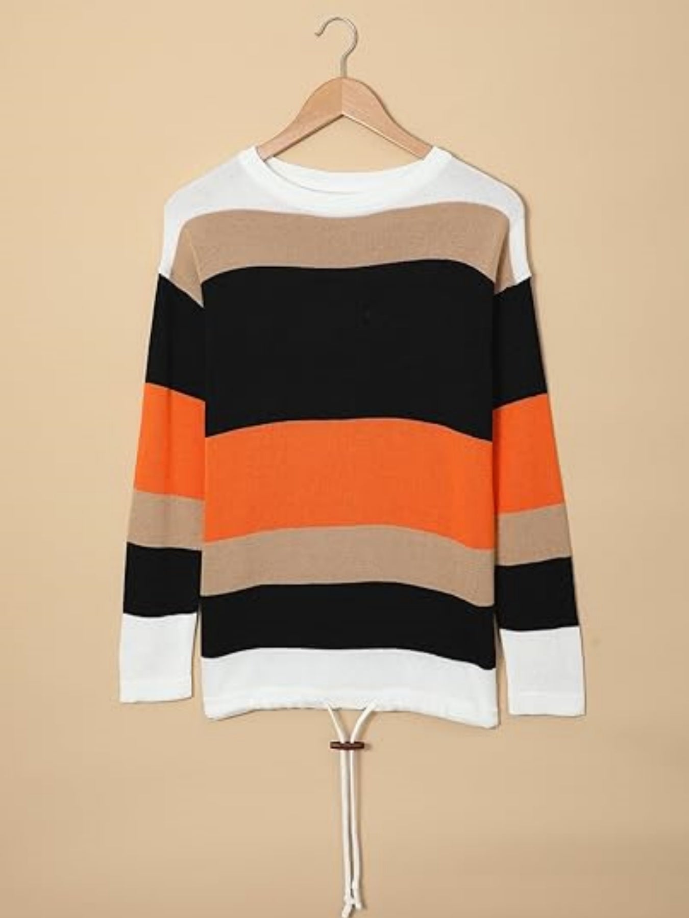 Striped Color Block Hoodie – Minimal Elegance | The Simple Co – Practical cottage, minimalist style, quiet luxury aesthetic, modern essential – The Simple Co.