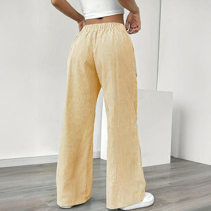 Striped Wide Leg Pants – Minimal Elegance | The Simple Co – Practical cottage, minimalist style, quiet luxury aesthetic, modern essential – The Simple Co.