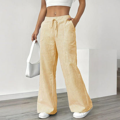 Striped Wide Leg Pants – Minimal Elegance | The Simple Co – Practical cottage, minimalist style, quiet luxury aesthetic, modern essential – The Simple Co.