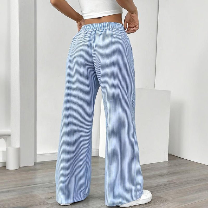 Striped Wide Leg Pants – Minimal Elegance | The Simple Co – Practical cottage, minimalist style, quiet luxury aesthetic, modern essential – The Simple Co.