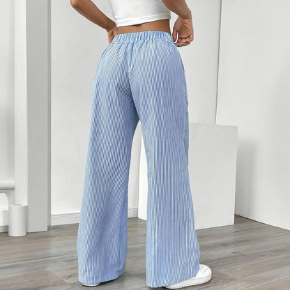 Striped Wide Leg Pants – Minimal Elegance | The Simple Co – Practical cottage, minimalist style, quiet luxury aesthetic, modern essential – The Simple Co.