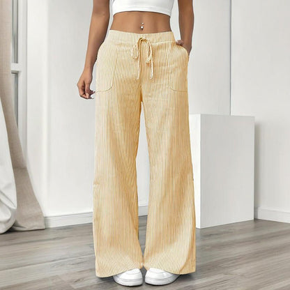 Striped Wide Leg Pants – Minimal Elegance | The Simple Co – Practical cottage, minimalist style, quiet luxury aesthetic, modern essential – The Simple Co.