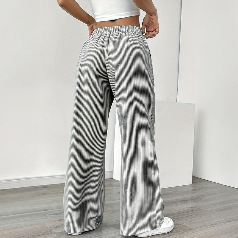 Striped Wide Leg Pants – Minimal Elegance | The Simple Co – Practical cottage, minimalist style, quiet luxury aesthetic, modern essential – The Simple Co.