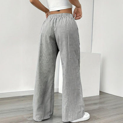 Striped Wide Leg Pants – Minimal Elegance | The Simple Co – Practical cottage, minimalist style, quiet luxury aesthetic, modern essential – The Simple Co.