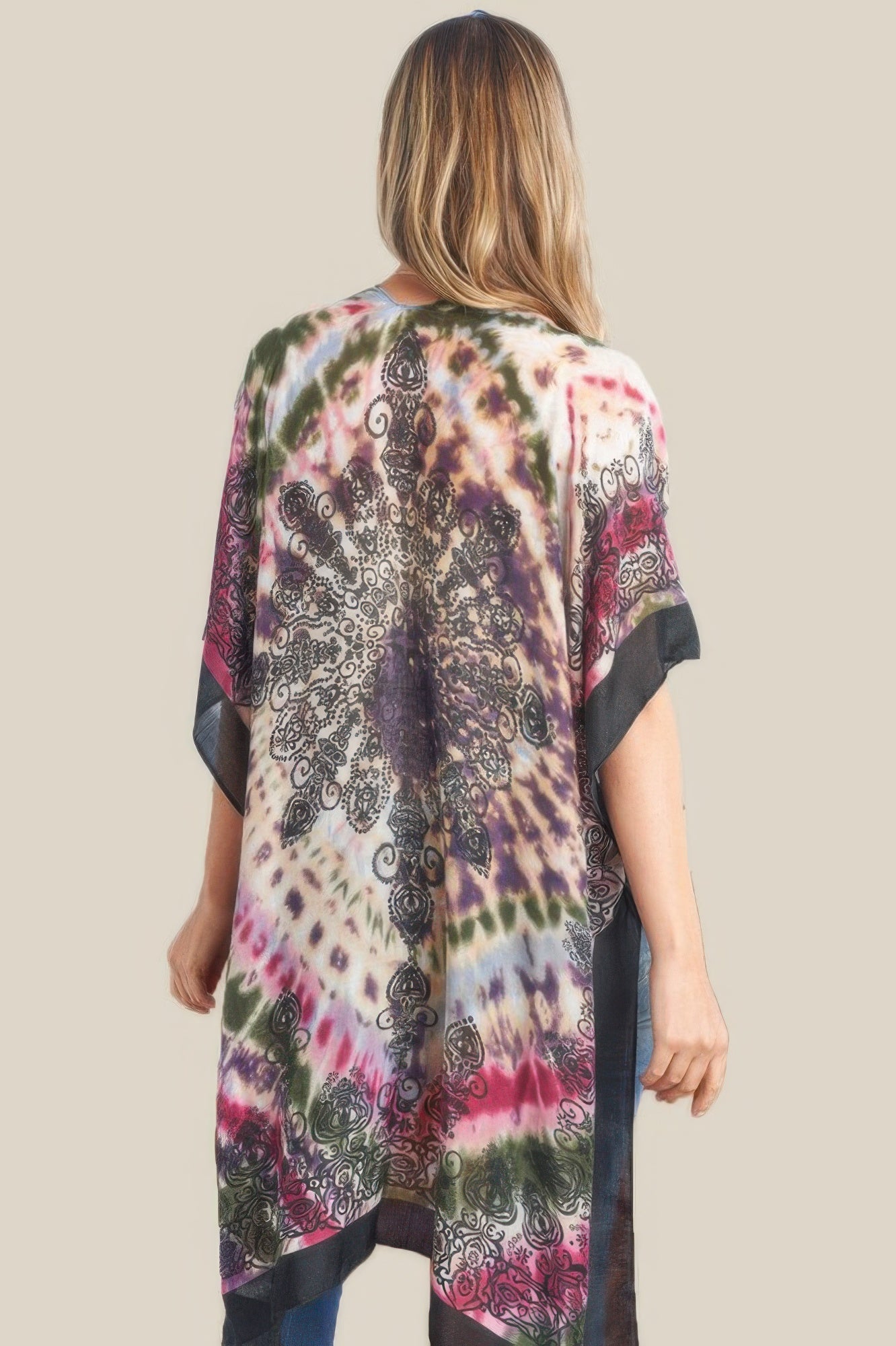 Tie-Dye Open-Front Kimono Layer – Light Layers, minimalist style, quiet luxury aesthetic, modern essential – The Simple Co.