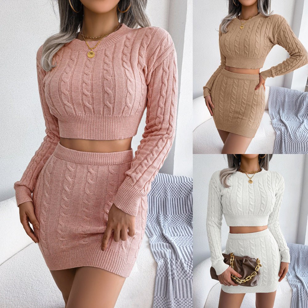 Twisted Knit Crop Sweater & Bodycon Skirt Set - 2026 Winter Collection – Minimal Elegance | The Simple Co – Practical cottage, minimalist style, quiet luxury aesthetic, modern essential – The Simple Co.
