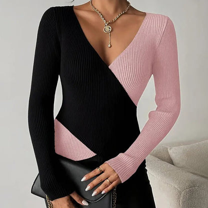 V - Neck Cross Front Sweater – Minimal Elegance | The Simple Co – Practical cottage, minimalist style, quiet luxury aesthetic, modern essential – The Simple Co.