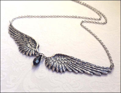 Vintage Angel Wings Feather Choker Necklace - Cross Chain Design – Minimal Elegance | The Simple Co – Necklaces (Minimalist / Statement / Unis, minimalist style, quiet luxury aesthetic, modern essential – The Simple Co.