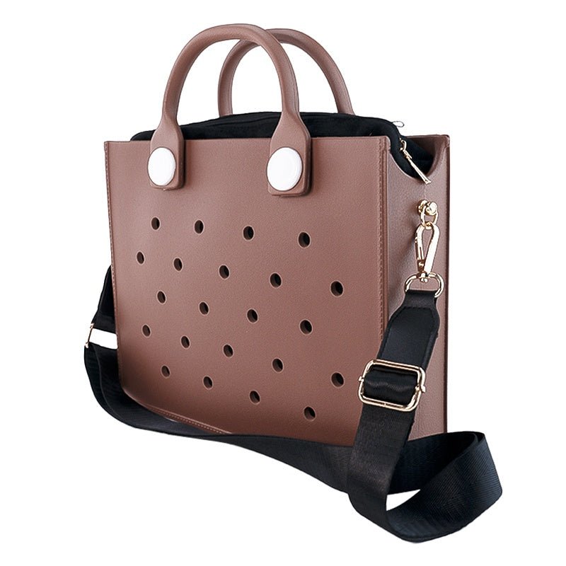Waterproof EVA Handbag Punching Tote – Minimal Elegance | The Simple Co – Practical cottage, minimalist style, quiet luxury aesthetic, modern essential – The Simple Co.