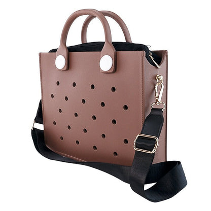 Waterproof EVA Handbag Punching Tote – Minimal Elegance | The Simple Co – Practical cottage, minimalist style, quiet luxury aesthetic, modern essential – The Simple Co.