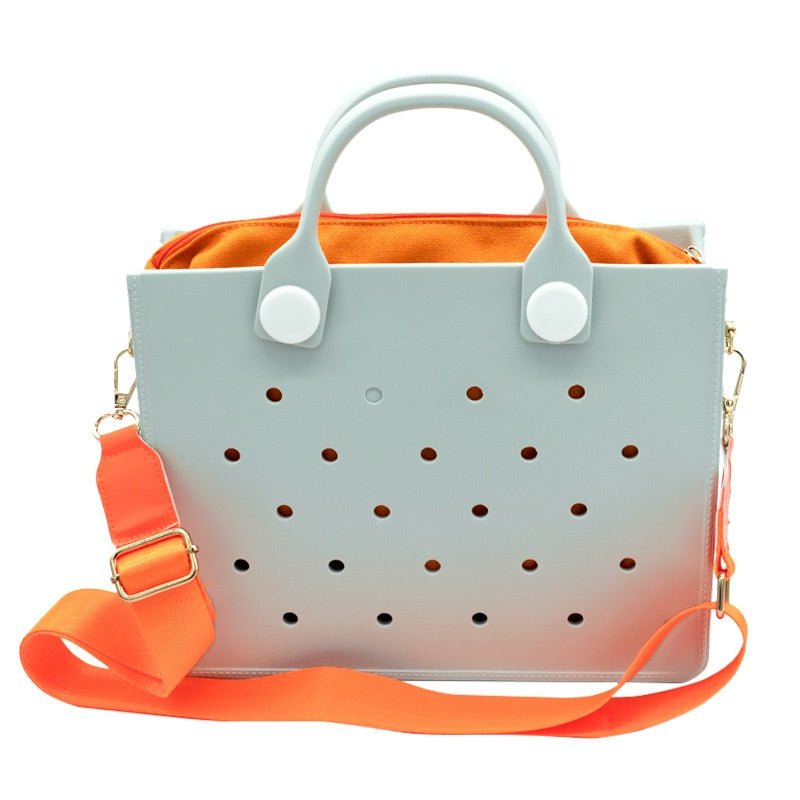 Waterproof EVA Handbag Punching Tote – Minimal Elegance | The Simple Co – Practical cottage, minimalist style, quiet luxury aesthetic, modern essential – The Simple Co.