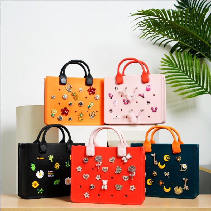 Waterproof EVA Handbag Punching Tote – Minimal Elegance | The Simple Co – Practical cottage, minimalist style, quiet luxury aesthetic, modern essential – The Simple Co.