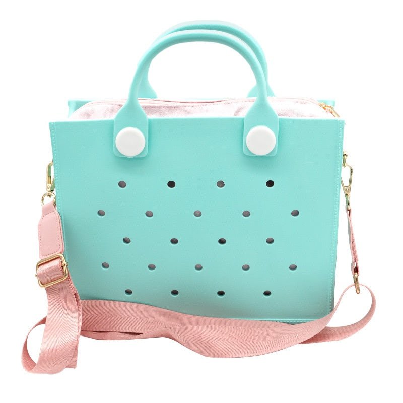 Waterproof EVA Handbag Punching Tote – Minimal Elegance | The Simple Co – Practical cottage, minimalist style, quiet luxury aesthetic, modern essential – The Simple Co.