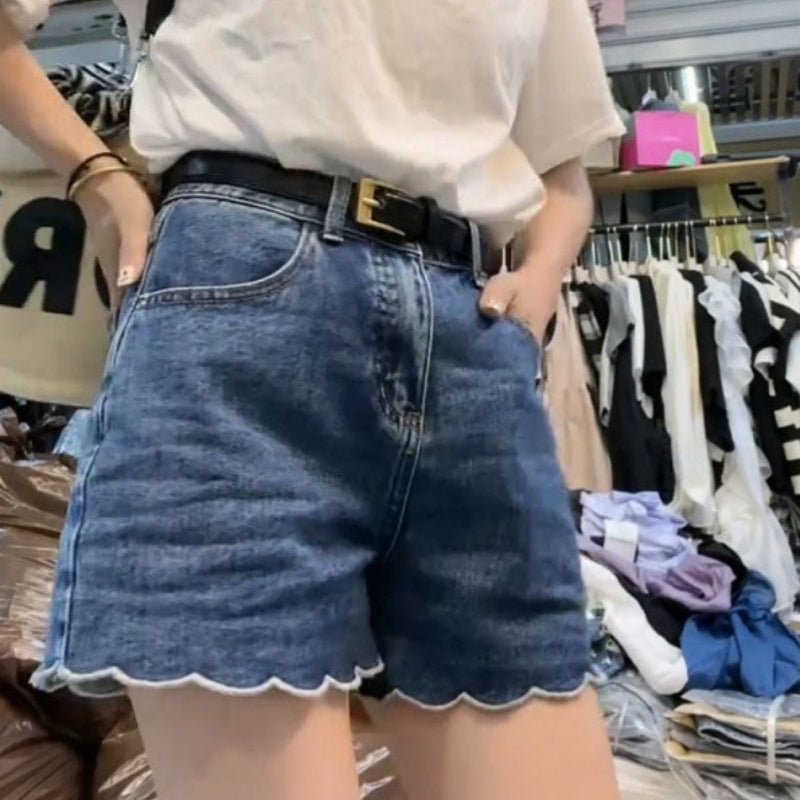 Wide-leg denim shorts for relaxed long-shorts summer styling