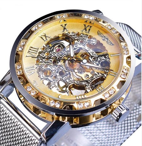 WINNER hollow diamond men's semi - automatic mechanical – Minimal Elegance | The Simple Co – Practical cottage, minimalist style, quiet luxury aesthetic, modern essential – The Simple Co.