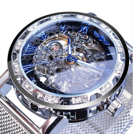 WINNER hollow diamond men's semi - automatic mechanical – Minimal Elegance | The Simple Co – Practical cottage, minimalist style, quiet luxury aesthetic, modern essential – The Simple Co.
