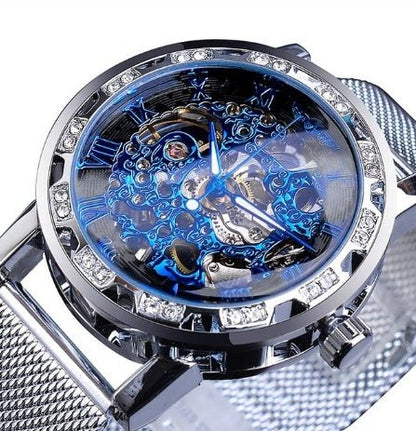 WINNER hollow diamond men's semi - automatic mechanical – Minimal Elegance | The Simple Co – Practical cottage, minimalist style, quiet luxury aesthetic, modern essential – The Simple Co.