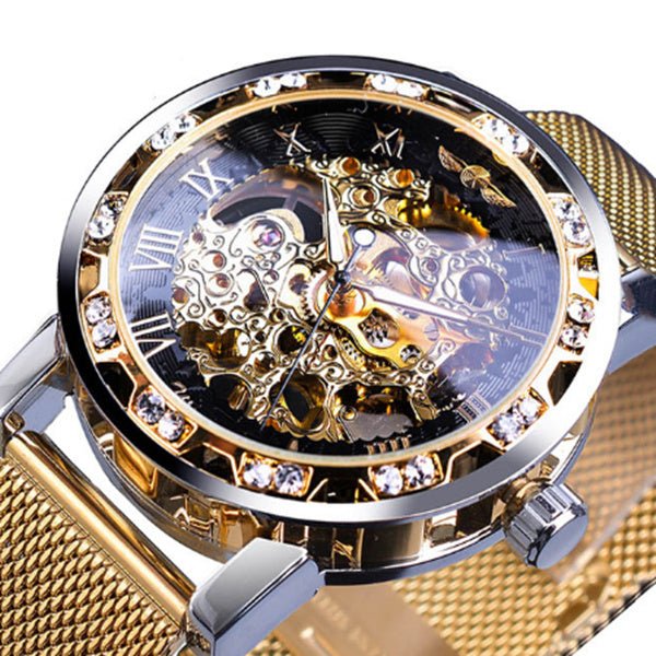 WINNER hollow diamond men's semi - automatic mechanical – Minimal Elegance | The Simple Co – Practical cottage, minimalist style, quiet luxury aesthetic, modern essential – The Simple Co.