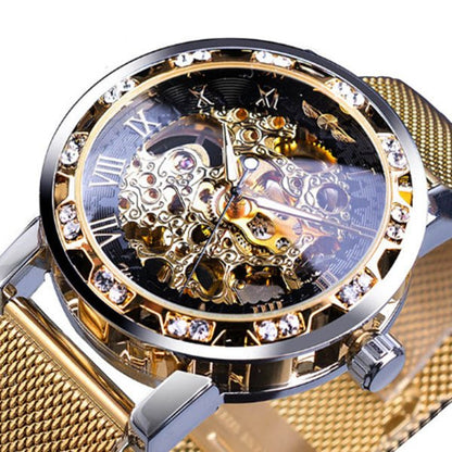 WINNER hollow diamond men's semi - automatic mechanical – Minimal Elegance | The Simple Co – Practical cottage, minimalist style, quiet luxury aesthetic, modern essential – The Simple Co.