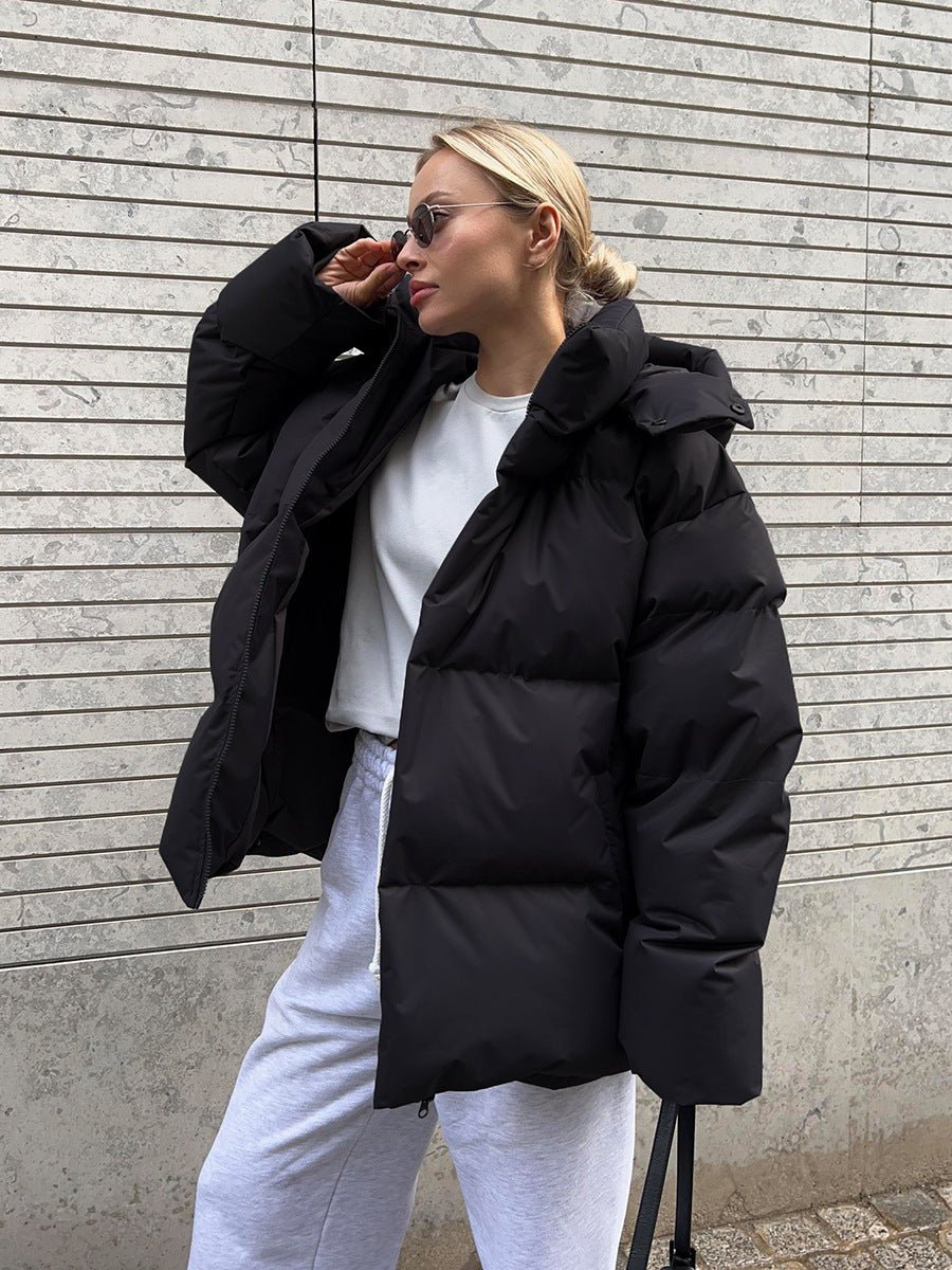 Winter Cotton Jacket with Removable Hood – Minimal Elegance | The Simple Co – Practical cottage, minimalist style, quiet luxury aesthetic, modern essential – The Simple Co.