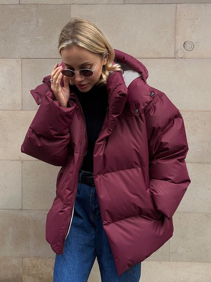 Winter Cotton Jacket with Removable Hood – Minimal Elegance | The Simple Co – Practical cottage, minimalist style, quiet luxury aesthetic, modern essential – The Simple Co.