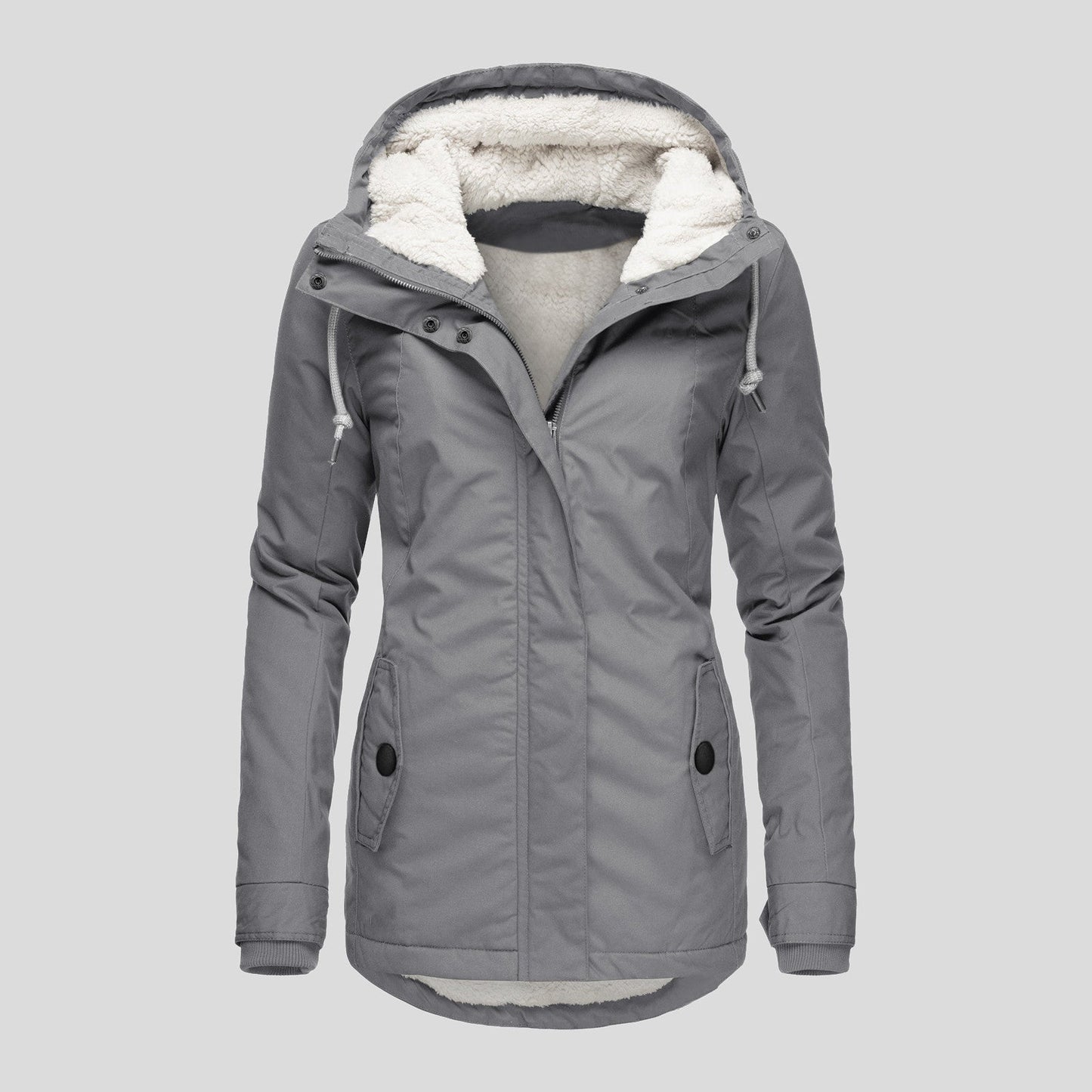 Winter Hooded Jacket Solid Color Warm – Minimal Elegance | The Simple Co – Practical cottage, minimalist style, quiet luxury aesthetic, modern essential – The Simple Co.