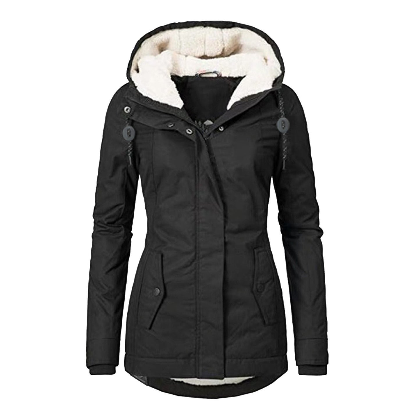 Winter Hooded Jacket Solid Color Warm – Minimal Elegance | The Simple Co – Practical cottage, minimalist style, quiet luxury aesthetic, modern essential – The Simple Co.