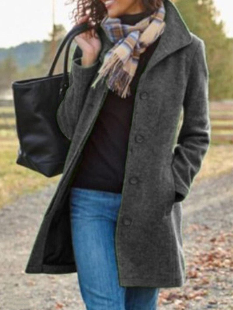 Winter Single - breasted Lapel Coat Fashion Commuter – Minimal Elegance | The Simple Co – Practical cottage, minimalist style, quiet luxury aesthetic, modern essential – The Simple Co.