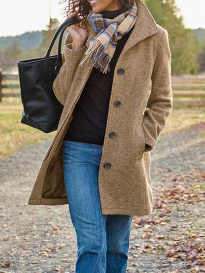 Winter Single - breasted Lapel Coat Fashion Commuter – Minimal Elegance | The Simple Co – Practical cottage, minimalist style, quiet luxury aesthetic, modern essential – The Simple Co.