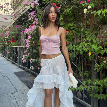 Women's Hot Girl Slim Fit Midriff - baring Top Street Style Fashion Camisole – Apparel & Accessories > Clothing > Shirt, minimalist style, quiet luxury aesthetic, modern essential – The Simple Co.
