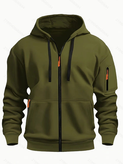 Zipper Hooded Sweatshirt Men's Sports Casual – Minimal Elegance | The Simple Co – Practical cottage, minimalist style, quiet luxury aesthetic, modern essential – The Simple Co.