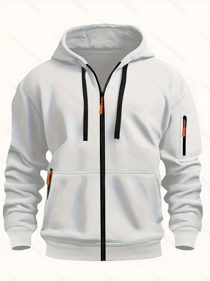 Zipper Hooded Sweatshirt Men's Sports Casual – Minimal Elegance | The Simple Co – Practical cottage, minimalist style, quiet luxury aesthetic, modern essential – The Simple Co.