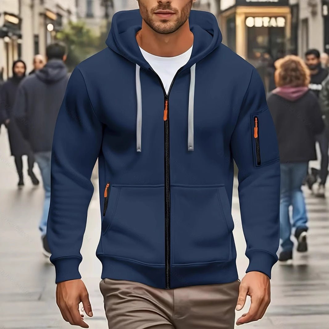 Zipper Hooded Sweatshirt Men's Sports Casual – Minimal Elegance | The Simple Co – Practical cottage, minimalist style, quiet luxury aesthetic, modern essential – The Simple Co.